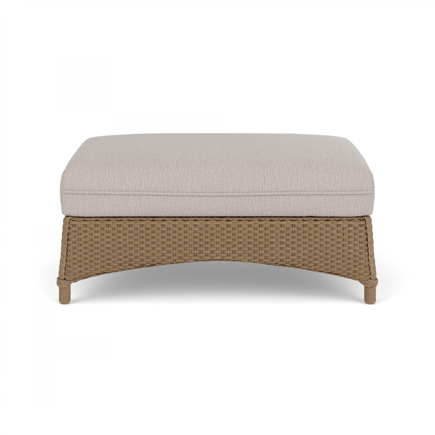Lloyd Flanders Mandalay Large Ottoman in Fawn Finish with Remy Cloud fabric - Back thumbnail