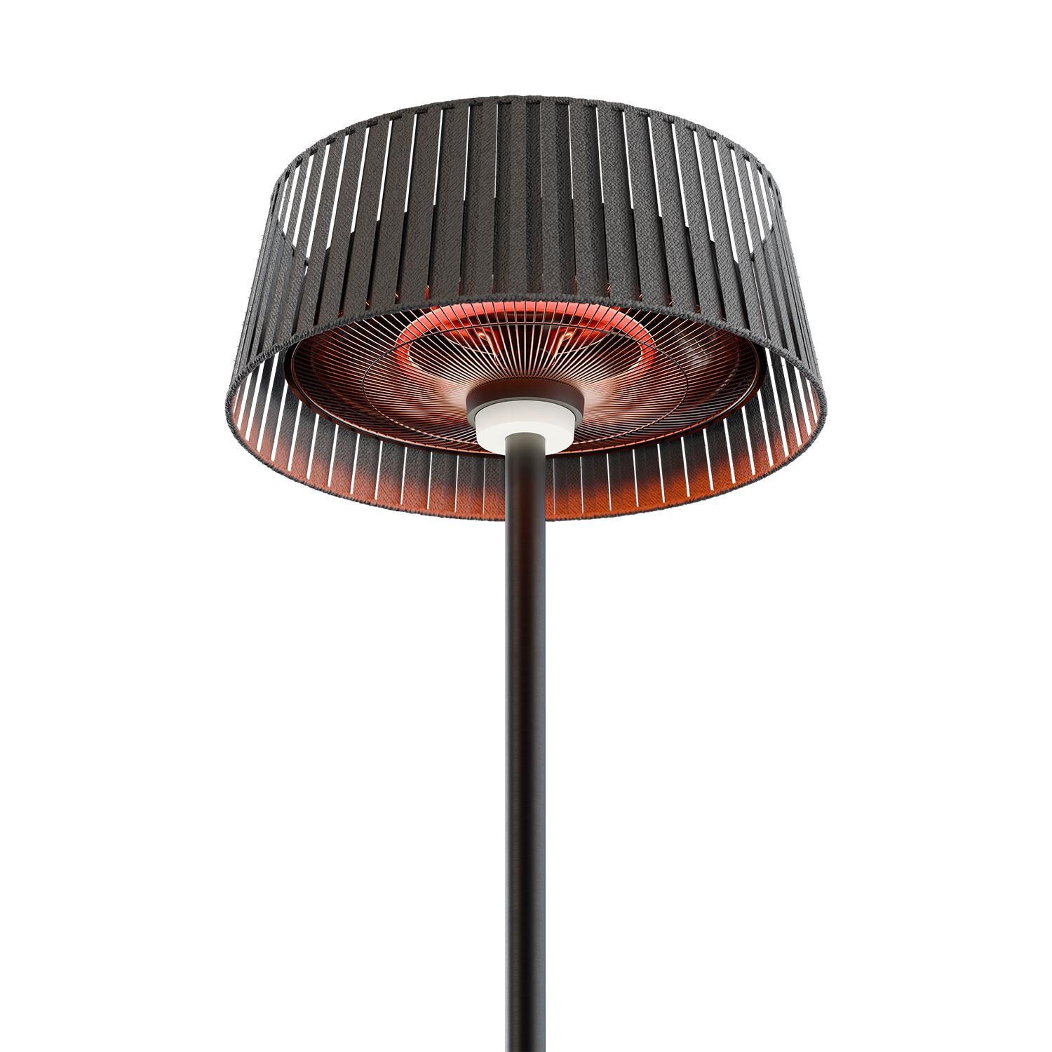 Eurofase EFH0138 29-in Vellura 1500 Watt Single Element Electric Freestanding Patio Heater - Black - Close Up - White Background thumbnail