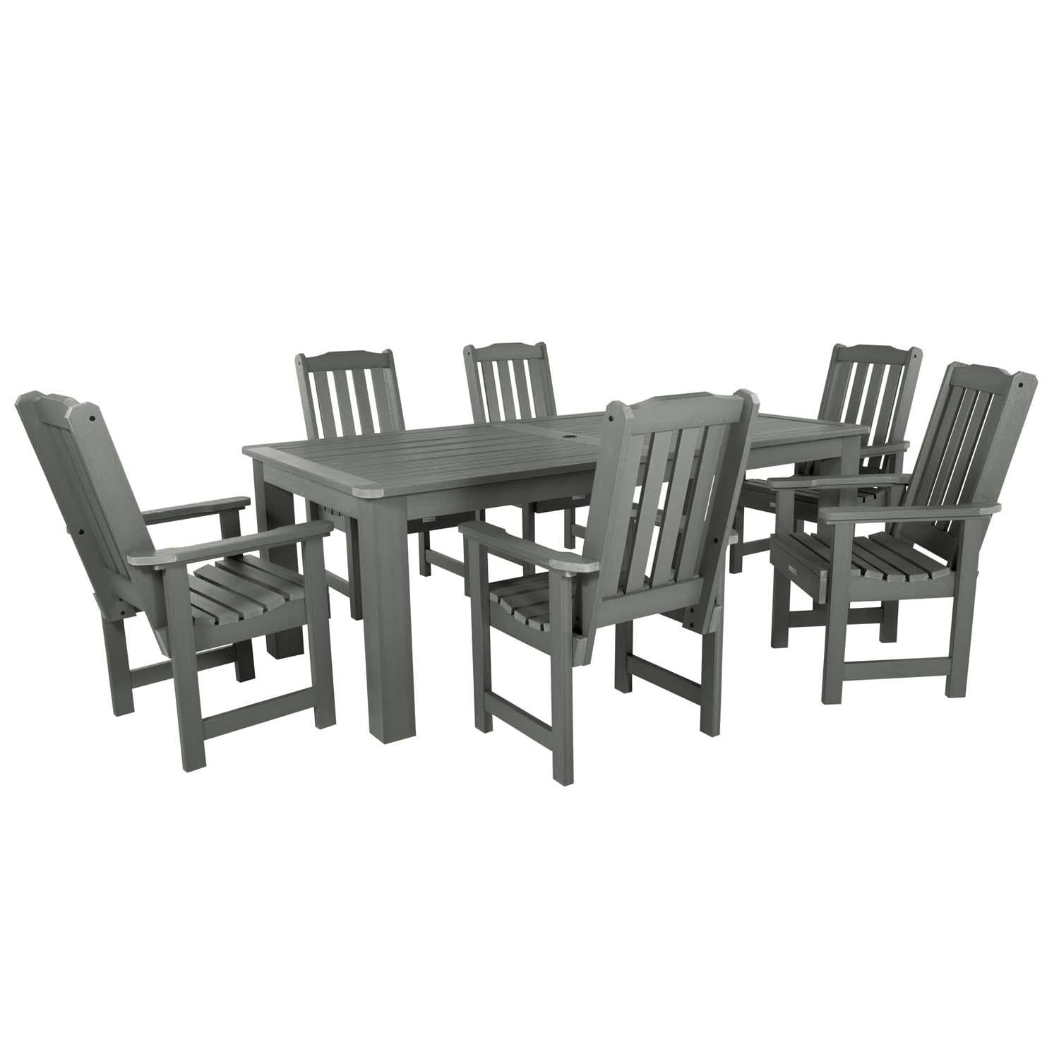 Hart Lane 7 Pc Recycled Plastic Dining Set In Coastal Teak by Lakeview - White Background thumbnail