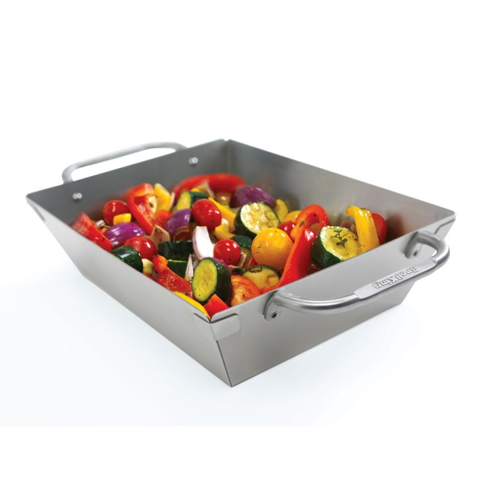 Broil King Stainless Steel Imperial Wok Grill Topper - 69818 - With Food - White Background thumbnail