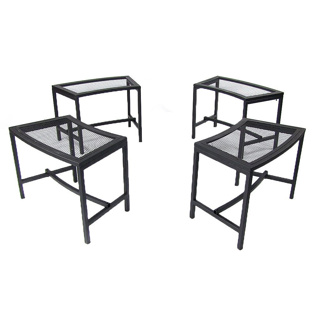 Sunnydaze Black Mesh Patio Fire Pit Bench - 4 Benches - RCM BMB101-4PK image