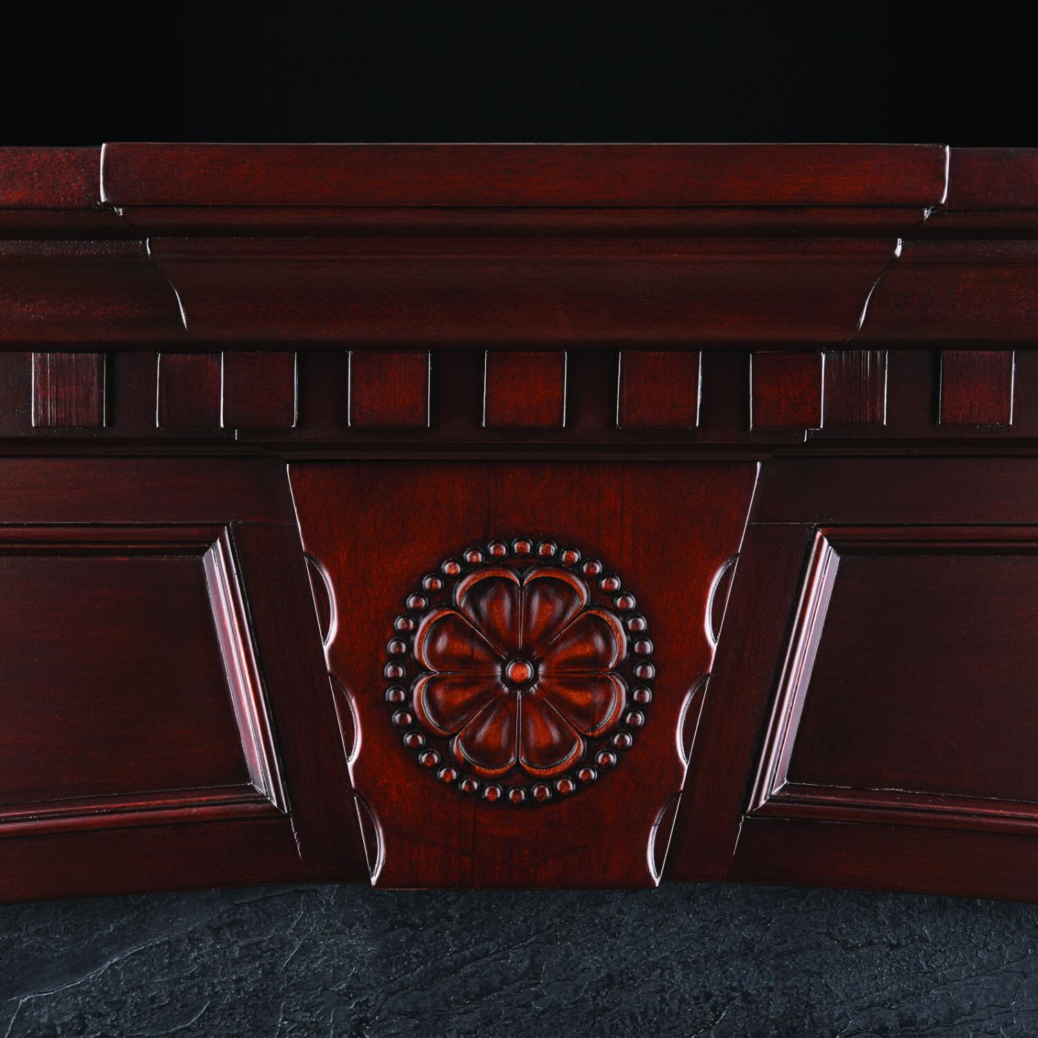 Napoleon Harlow 33-Inch Electric Fireplace - Mahogany - Keystone Detail thumbnail