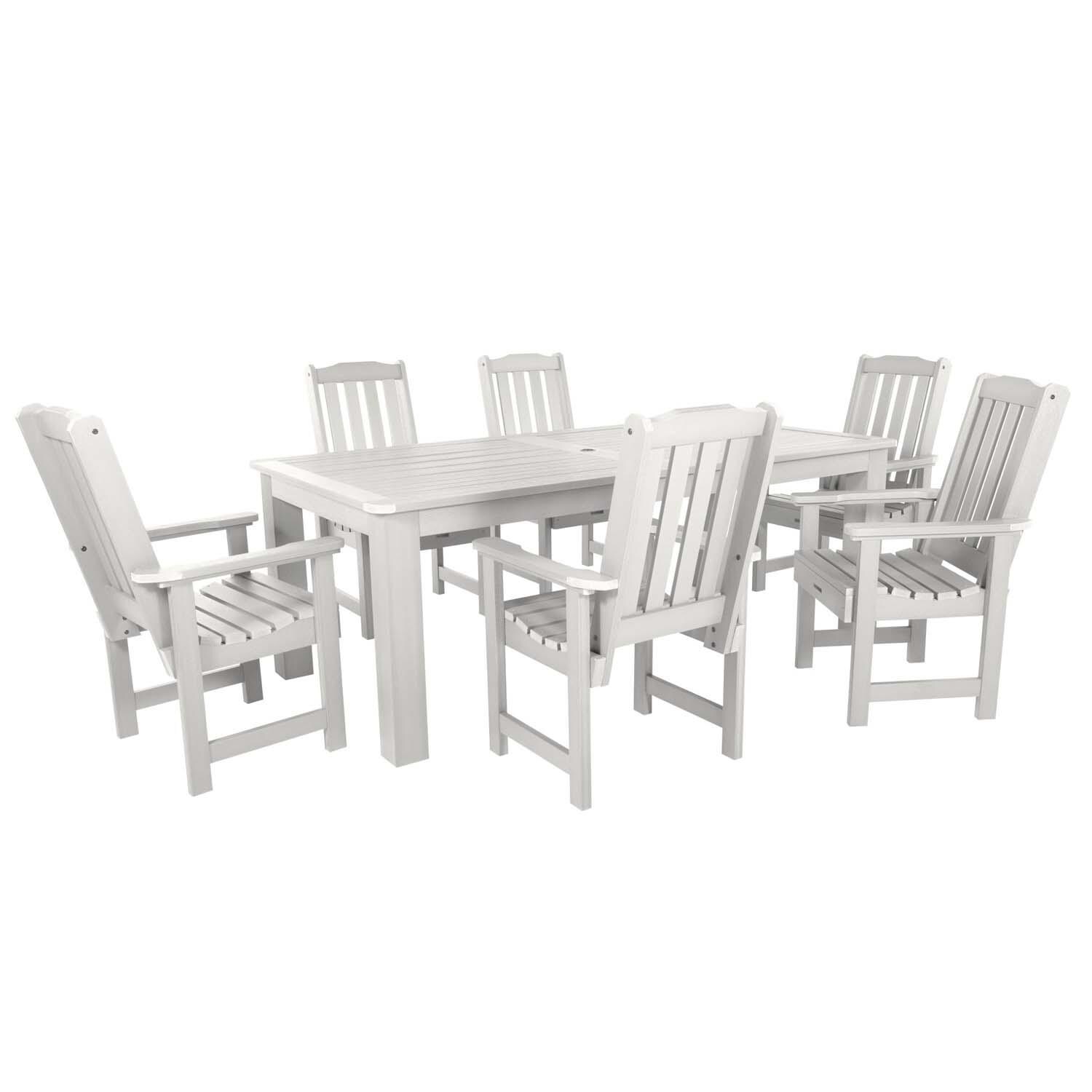Hart Lane 7 Pc Recycled Plastic Dining Set In White by Lakeview - White Background thumbnail