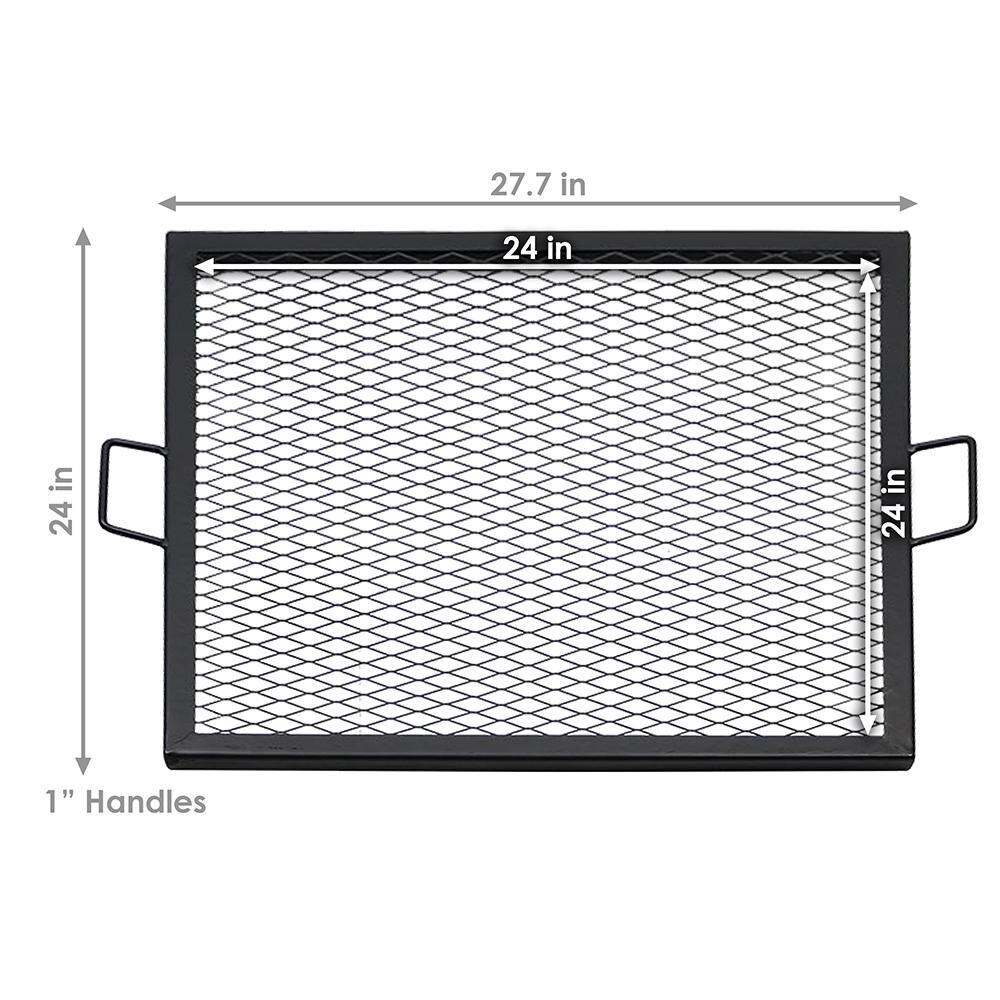 Ultimate Patio 24-Inch X-Marks Square Fire Pit Grill Grate - Dimensions thumbnail