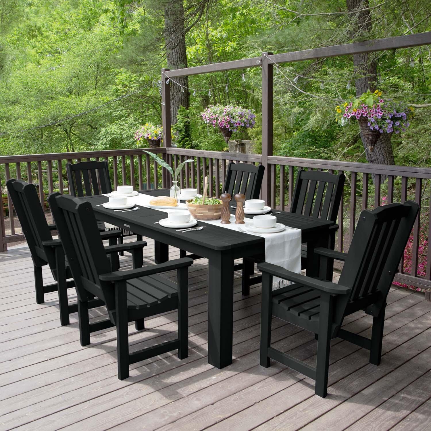Hart Lane 7 Pc Recycled Plastic Dining Set in Black by Lakeview Outdoor Designs