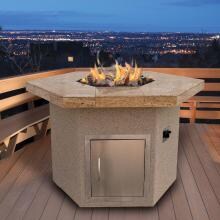 Cal Flame 48-Inch Propane Gas Fire Pit Table - Hexagon - Dining Height image