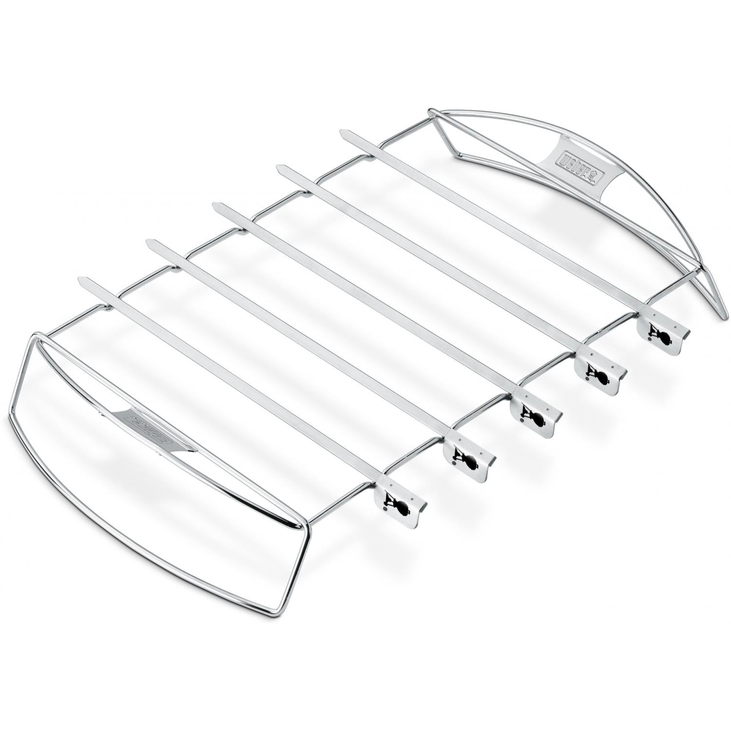 Weber 6606 Original Stainless Steel BBQ Skewer Set With Rack 6Pieces