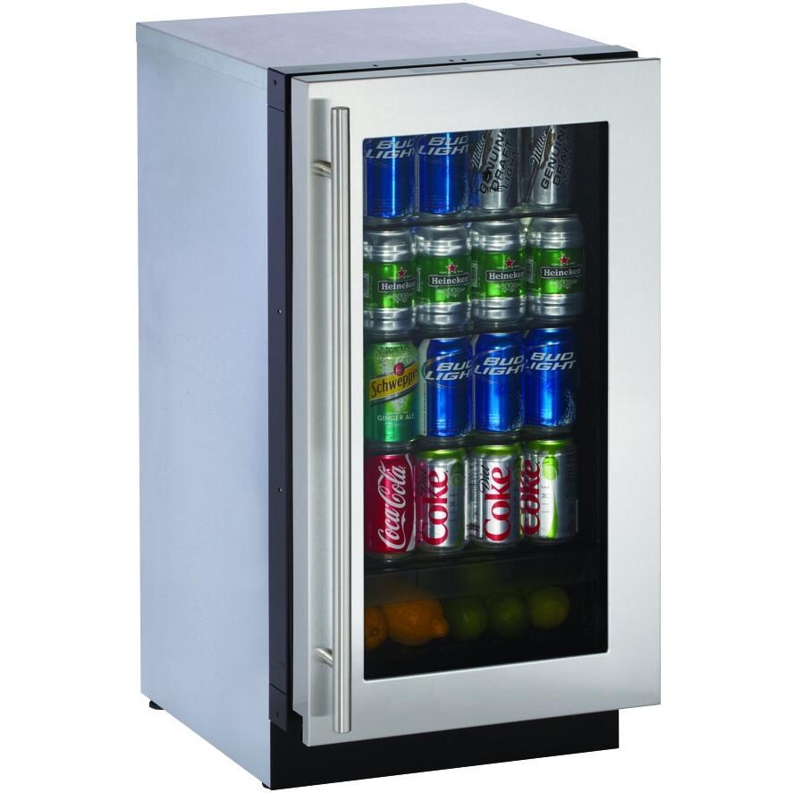 U-Line 3.6 Cu. Ft. Compact Refrigerator With Right Hinge And Lock - Stainless Steel - 3018RGLS thumbnail