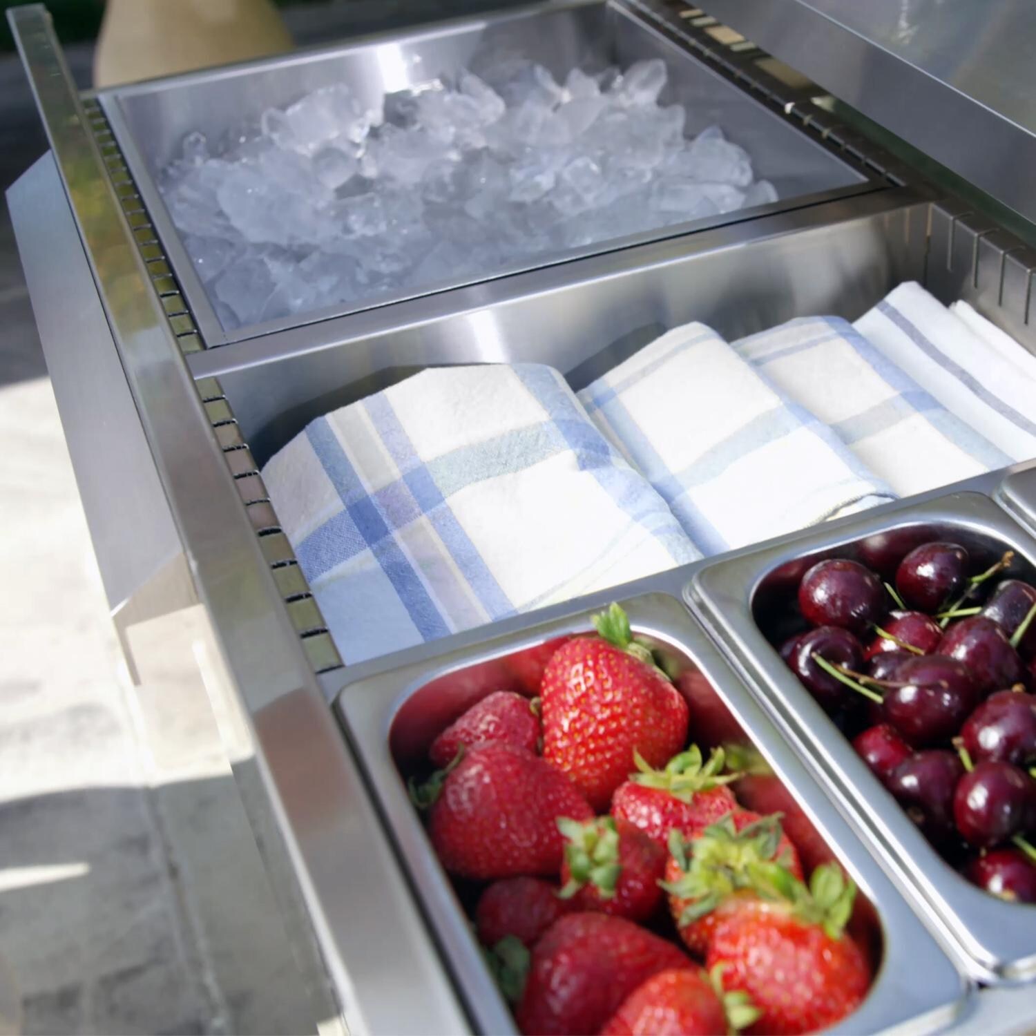 NewAge Outdoor Kitchen Bar Center - Condiment Drawer (Stainless Steel Finish Shown) thumbnail