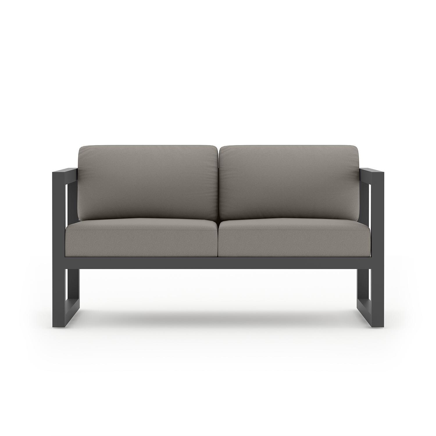Misty Cove 2 Person Aluminum Loveseat in Slate/Canvas Charcoal by Lakeview Outdoor Designs