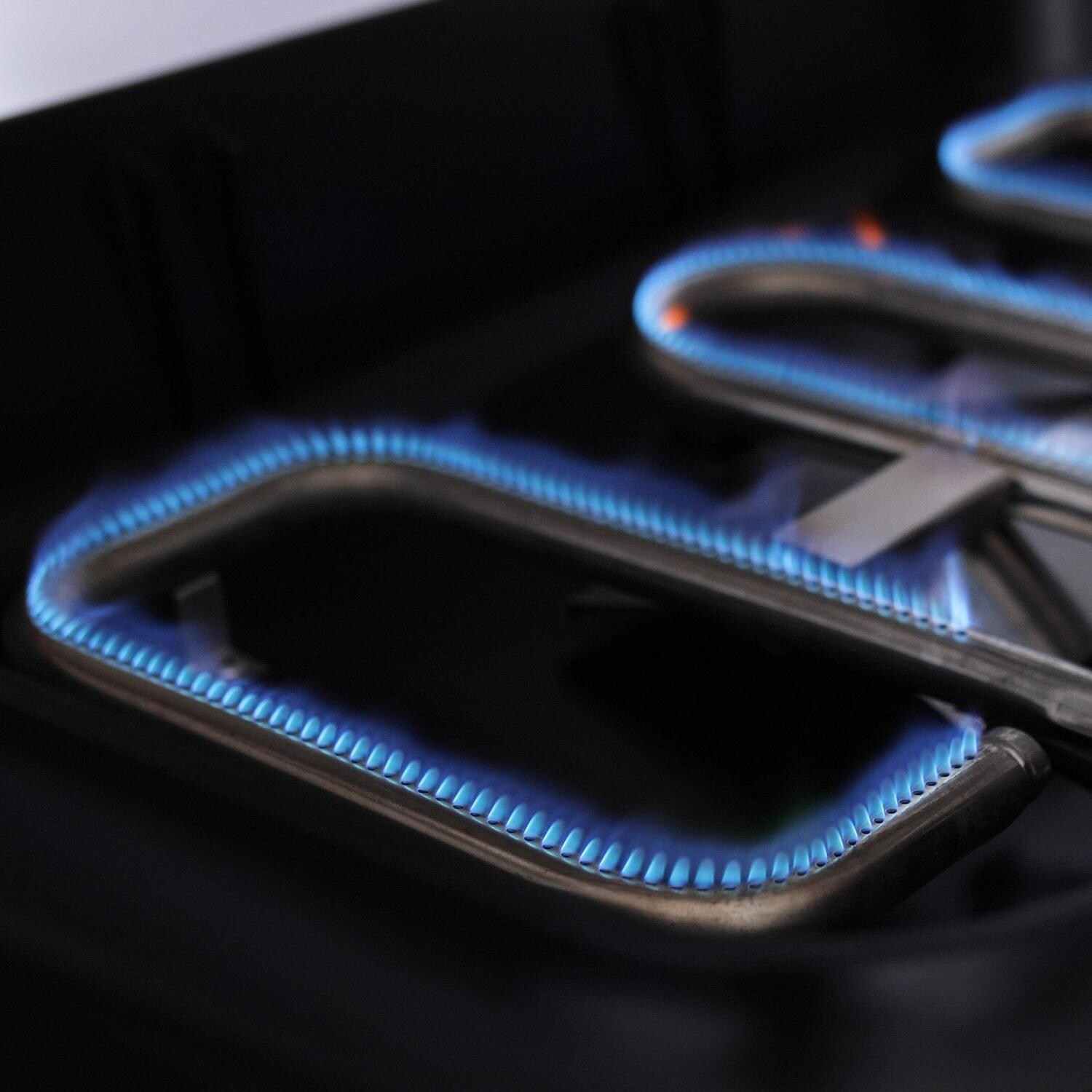 Everdure HBG3GUS FURNACE 52-Inch 3-Burner Propane Gas Grill With Stand - Burners Lit thumbnail