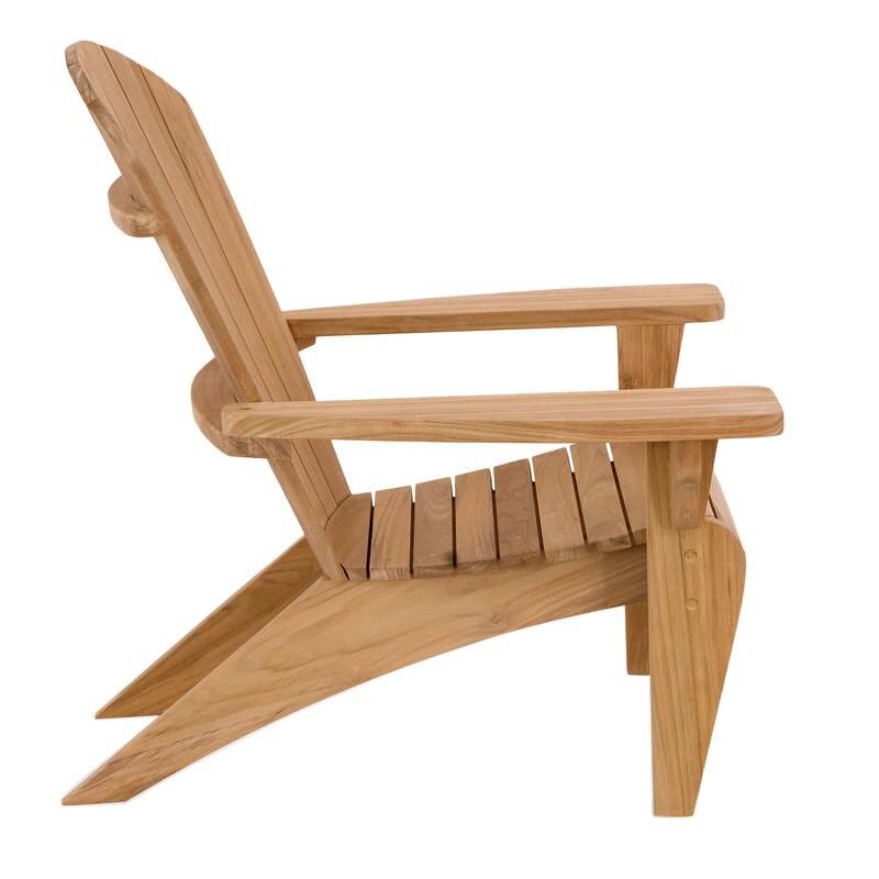Key Wester Teak Patio Adirondack Chair By Douglas Nance - Side View thumbnail