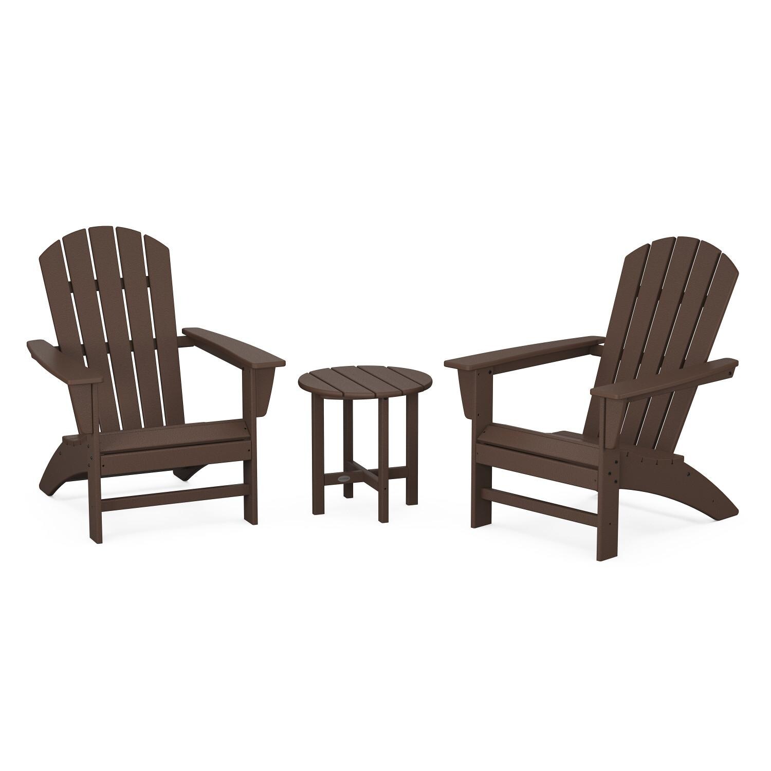 Nautical 3 Pc Recycled Plastic Seating Set in Mahogany by POLYWOOD