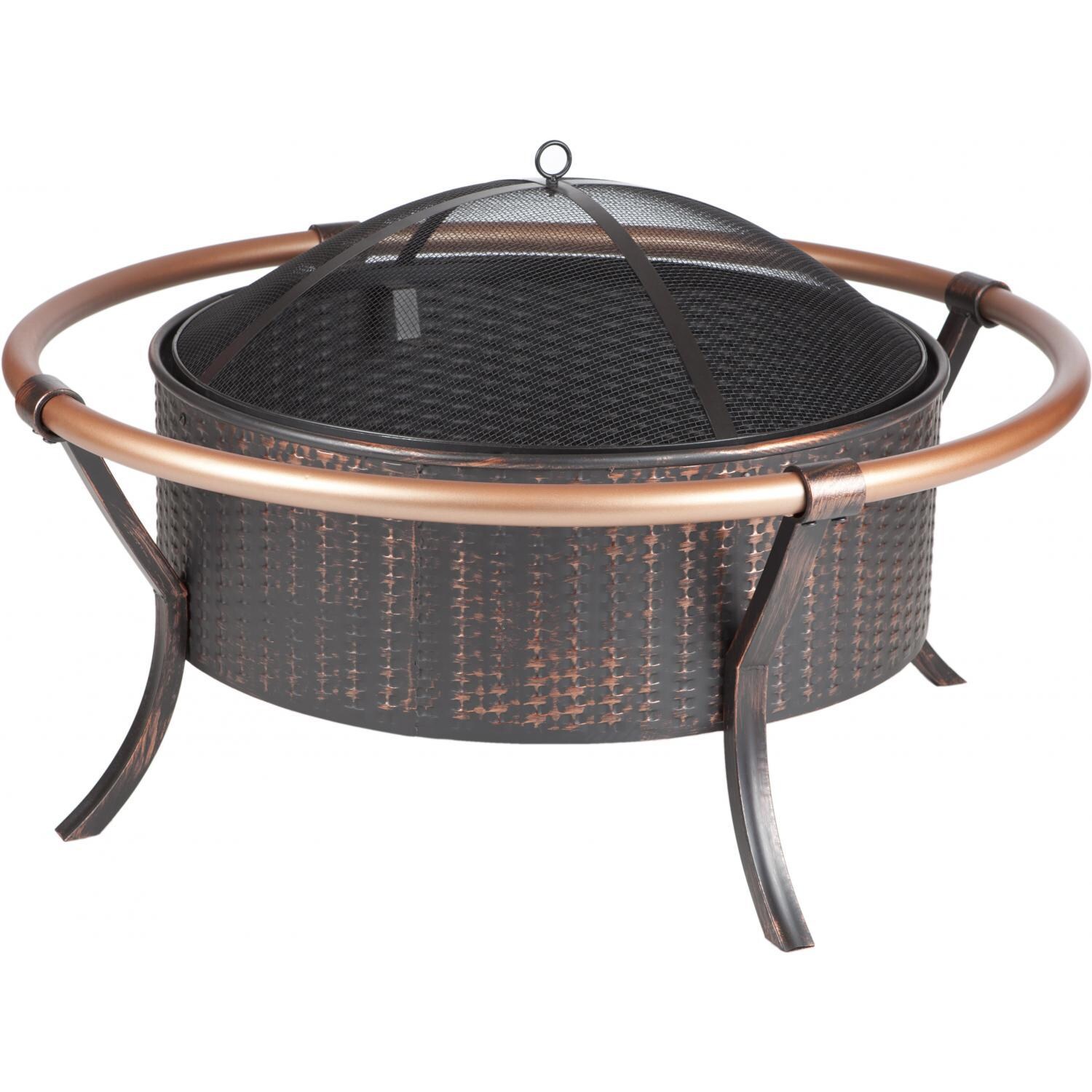 Ultimate Patio Copper Rail 27-Inch Wood-Burning Fire Pit - Full View thumbnail