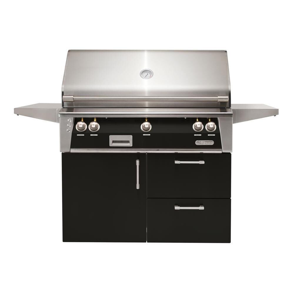 Alfresco Grills ALXE-42CD-NG-S9005 Alfresco ALXE 42-Inch Freestanding Natural Gas Grill On Deluxe Cart With Rotisserie in Jet Black Gloss thumbnail