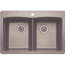 Blanco Diamond 33 X 22 Equal Double Bowl Silgranit II Dual Mount Sink - Metallic Gray - 440219 image