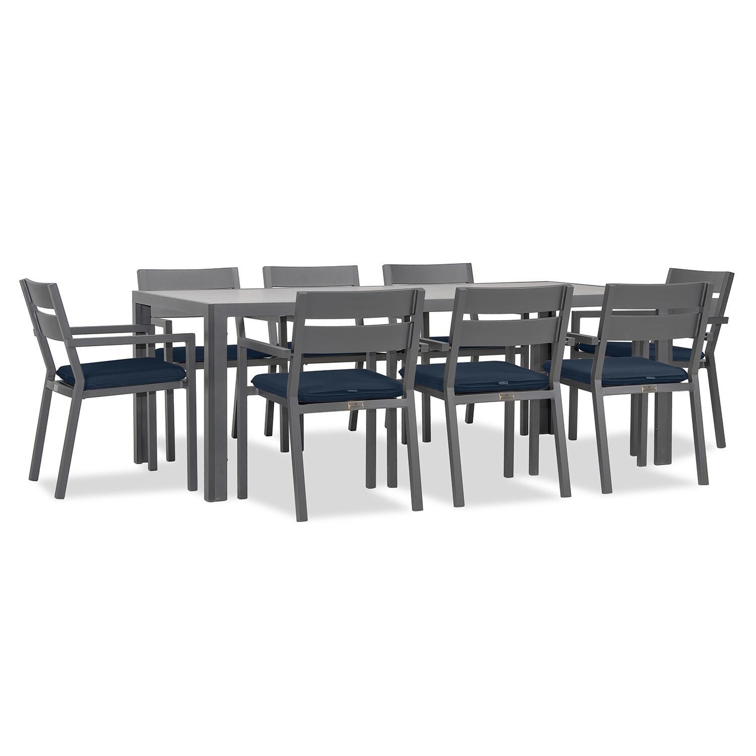 Calm Bay 9 Pc Rectangular Dining Set in Slate/Spectrum Indigo by Lakeview - White Background 2 thumbnail