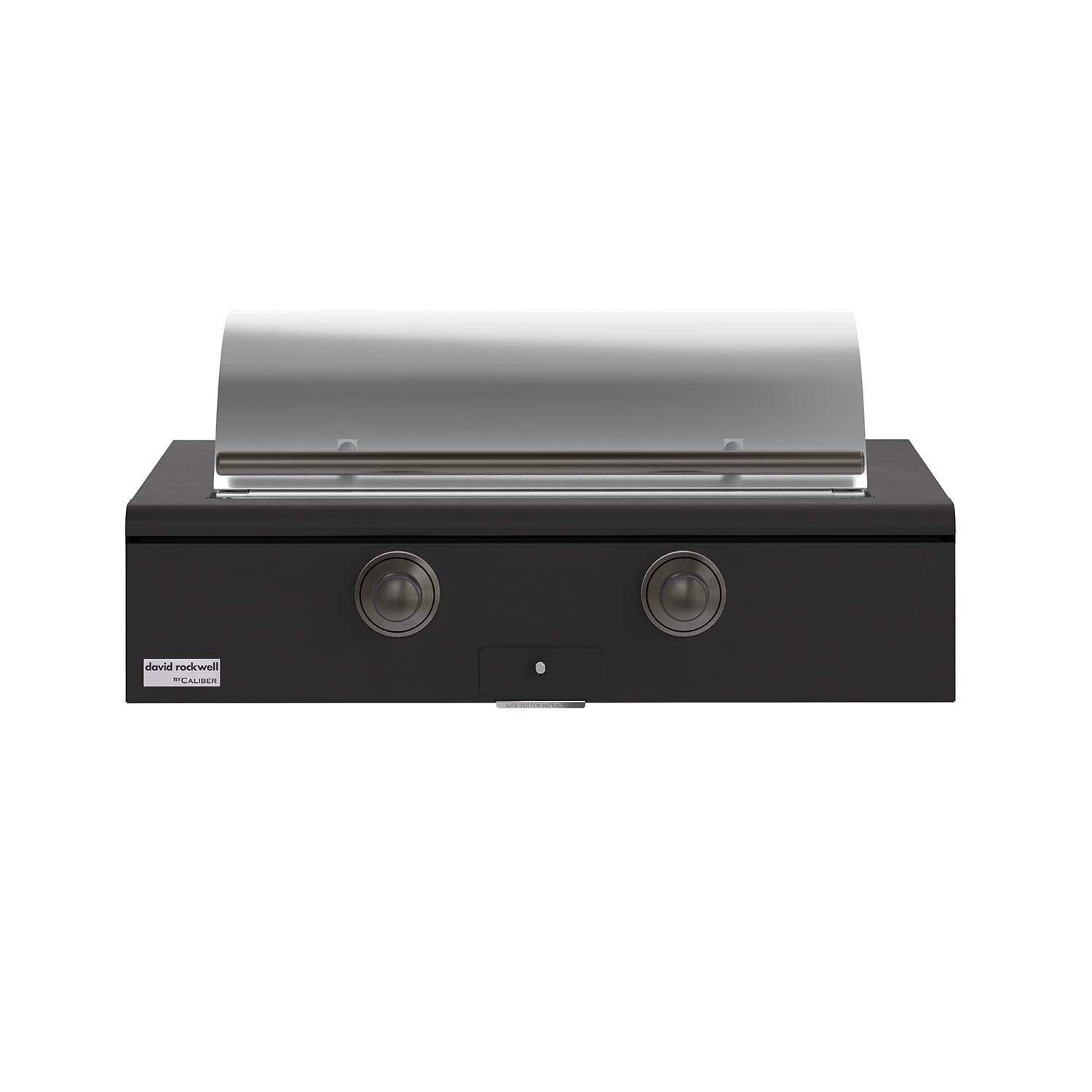 Caliber CRG-42BL00-A-085-H05 42-in Propane Built-In Rockwell Grill - Ultra Matte Black w/ Pewter Hardware - Lid Closed - White Background thumbnail