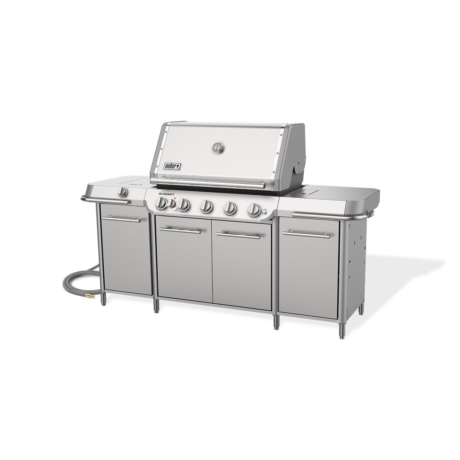 Weber 1500092 Summit GC38 S Natural Gas Grill Center - Stainless Steel - Right Angle View - White Background thumbnail