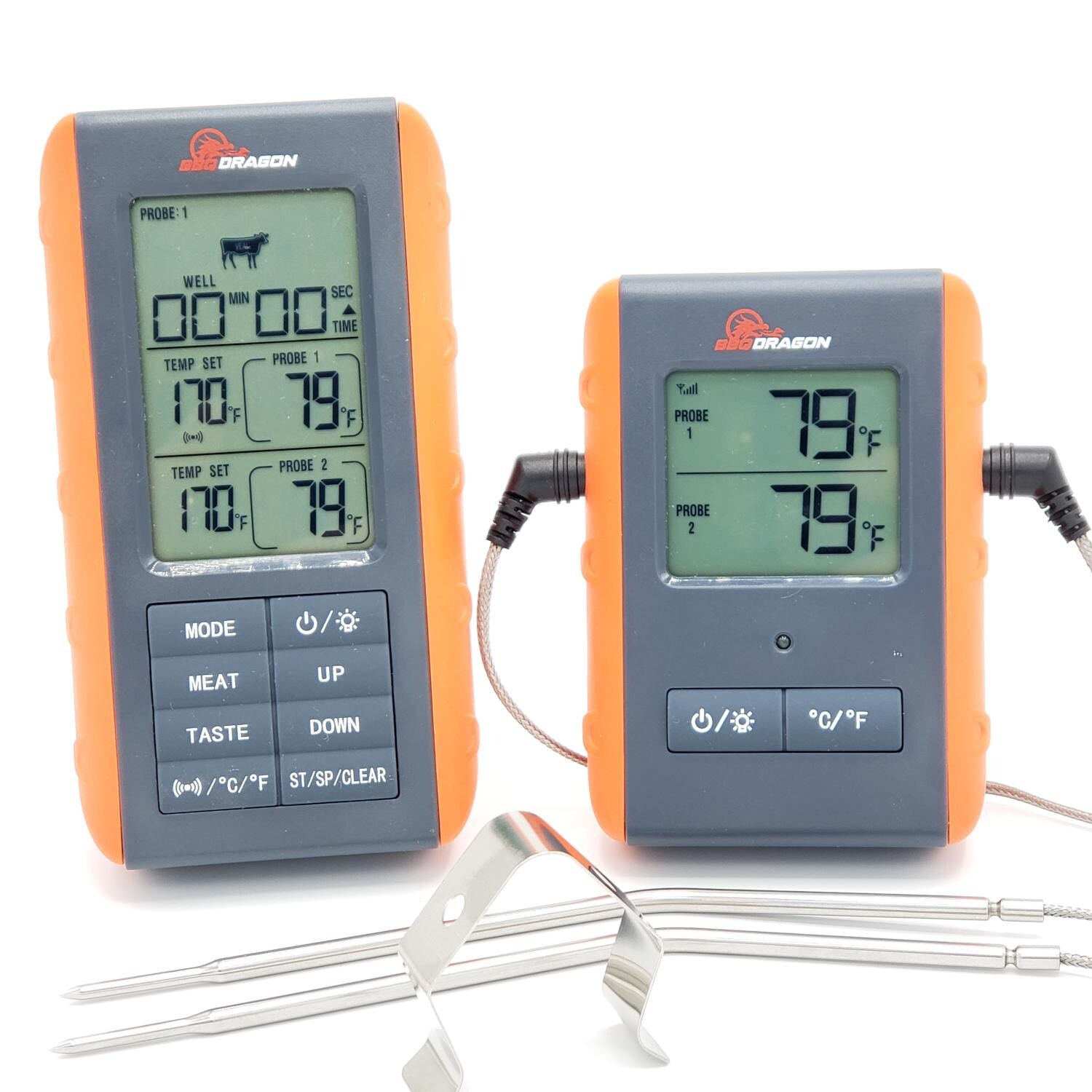 BBQ Dragon Remote Wireless Meat Thermometer w/ 2 Probes - BBQD365