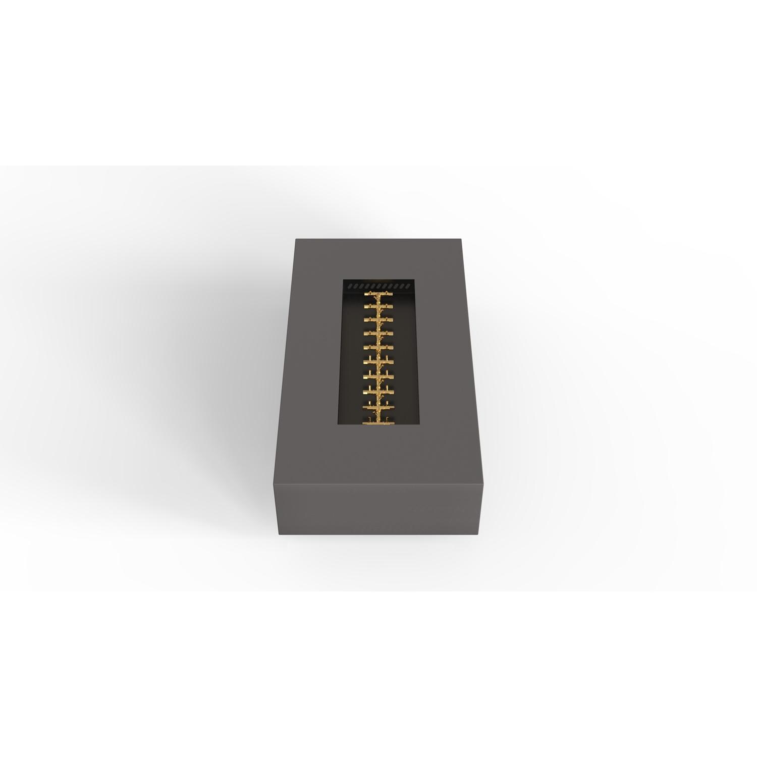 AON 72 x 38 Inch Rectangular Powder Coated Steel Propane Fire Pit Table W/ Platinum Ignition in Charcoal By Warming Trends - Top Angled View - White Background thumbnail