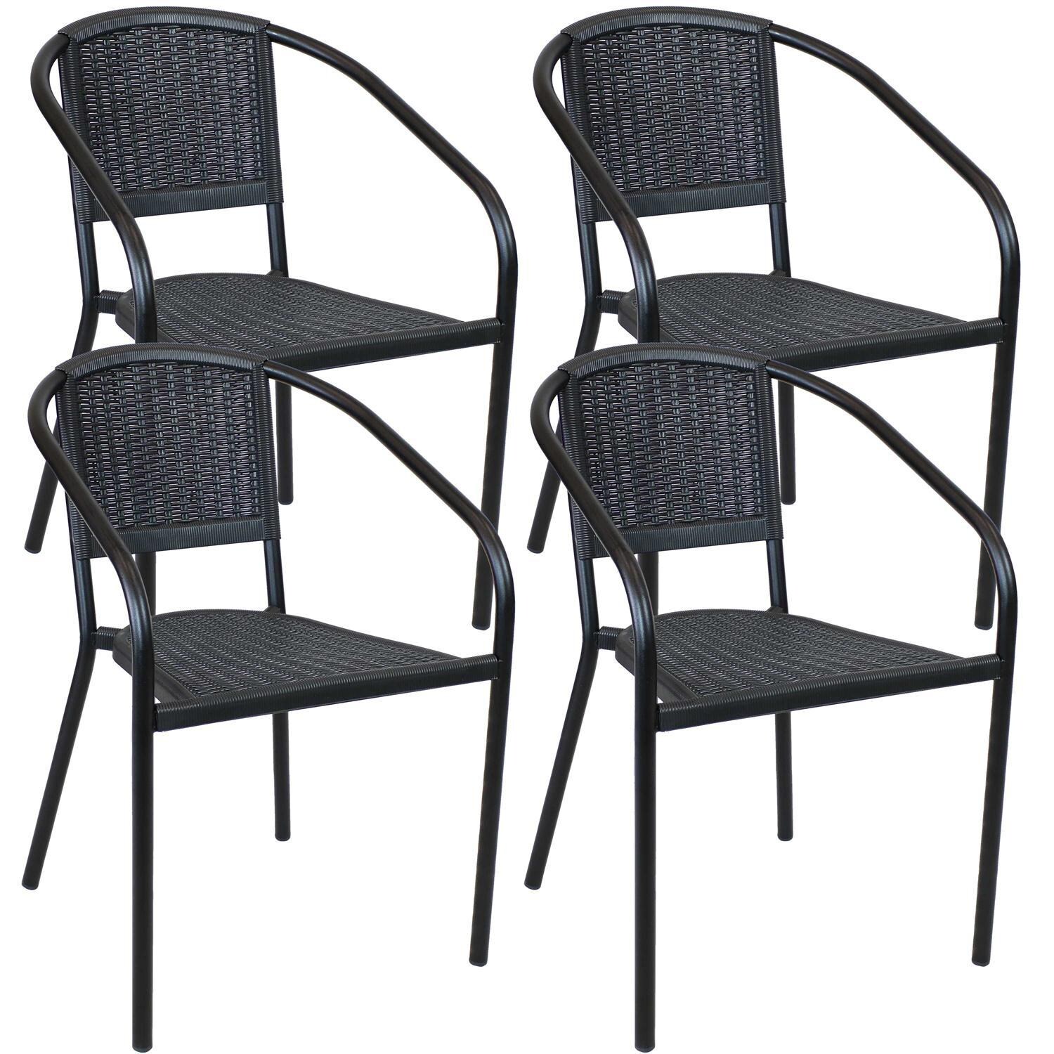 Ultimate Patio Outdoor Arm Chair - Set of 4 - Black