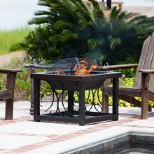 Cocktail 28-Inch Wood-Burning Fire Pit Table By Fire Sense - Hammered Bronze - 61331