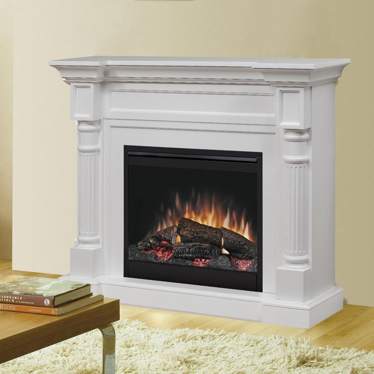 Dimplex - DFP26-1109W - Winston 52-Inch Electric Fireplace & Mantel - Standard Logs - White