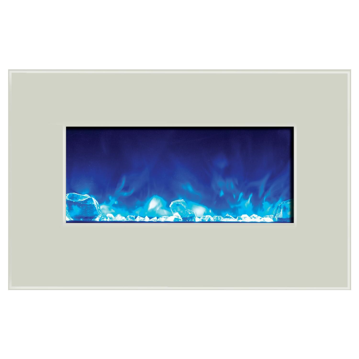Amantii Wall Mount/Flush Mount 26-Inch Electric Fireplace with White Glass Surround - WM-FM-26-3623-BG + 10701203B-WM3623FLU