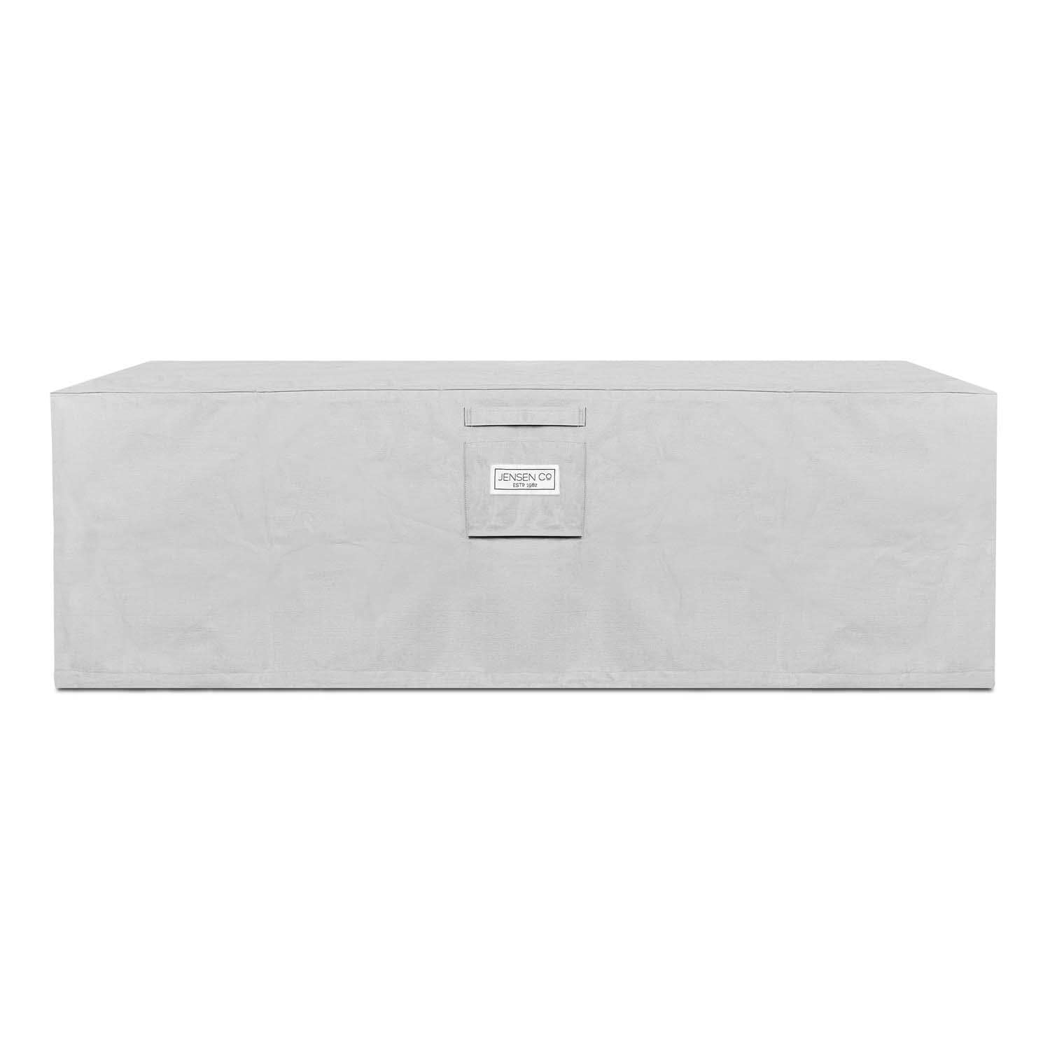 Covewood 58 Inch Rectangular Aluminum Propane Fire Pit Table w/ Hidden Propane Tank in Charcoal by BBQGuys Signature - Cover - Detail thumbnail