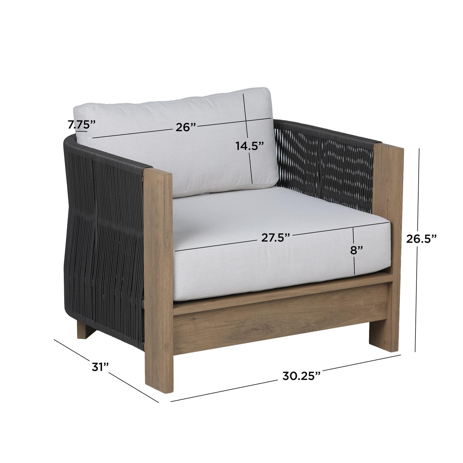 Heritage Aluminum Club Chair in Beechwood by Lakeview Outdoor Designs - Dimensional thumbnail
