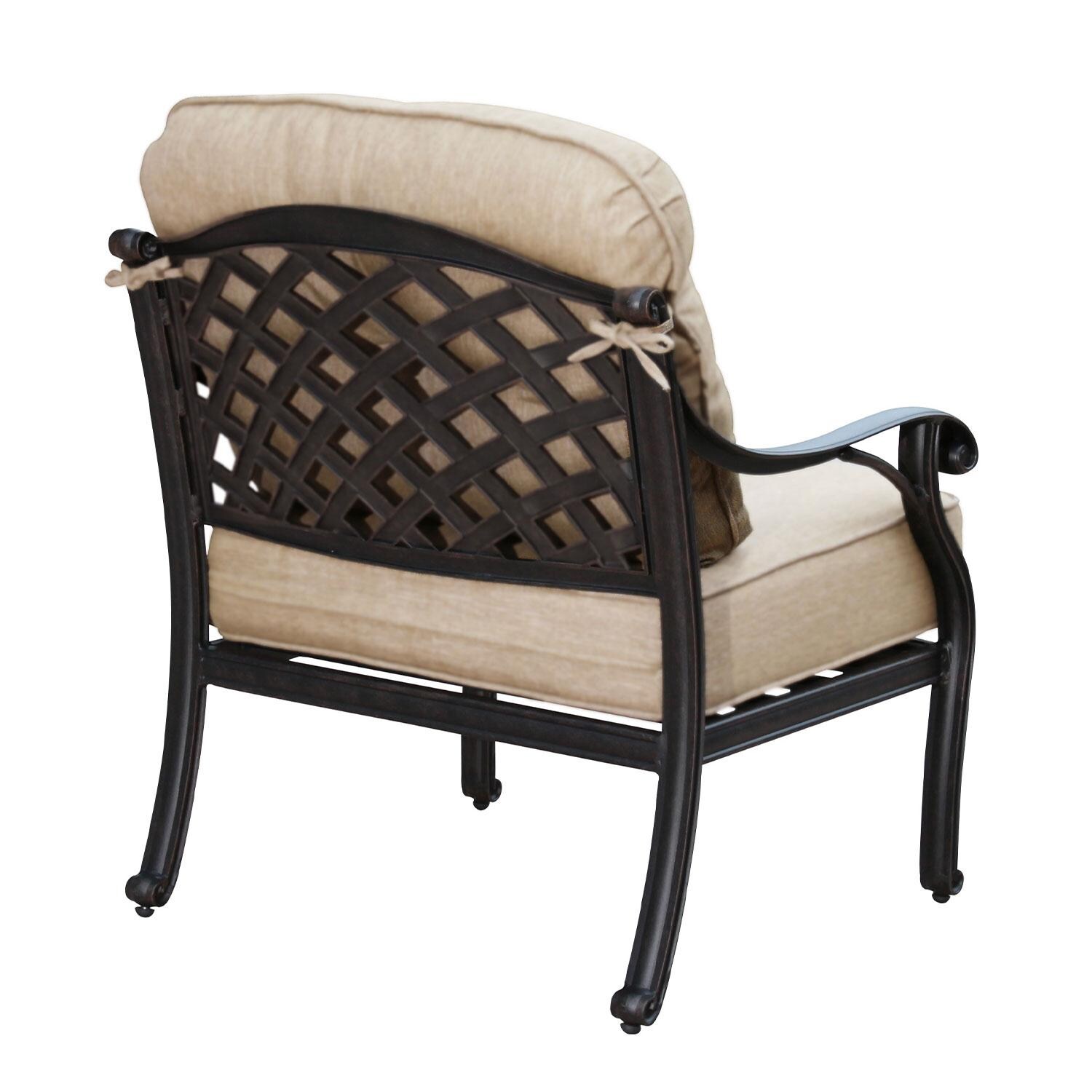 Nassau Cast Aluminum Patio Club Chair By Darlee - Back View - White Background thumbnail
