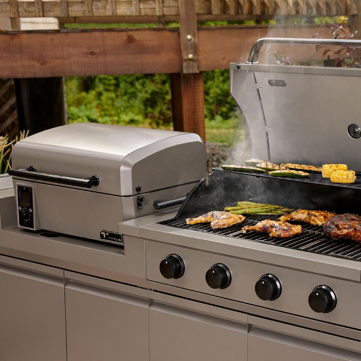 TYTUS TDT-BUN-055 Modular Duo w/ 4-Burner Gas Grill & Pellet Grill - Cooking - Lifestyle thumbnail