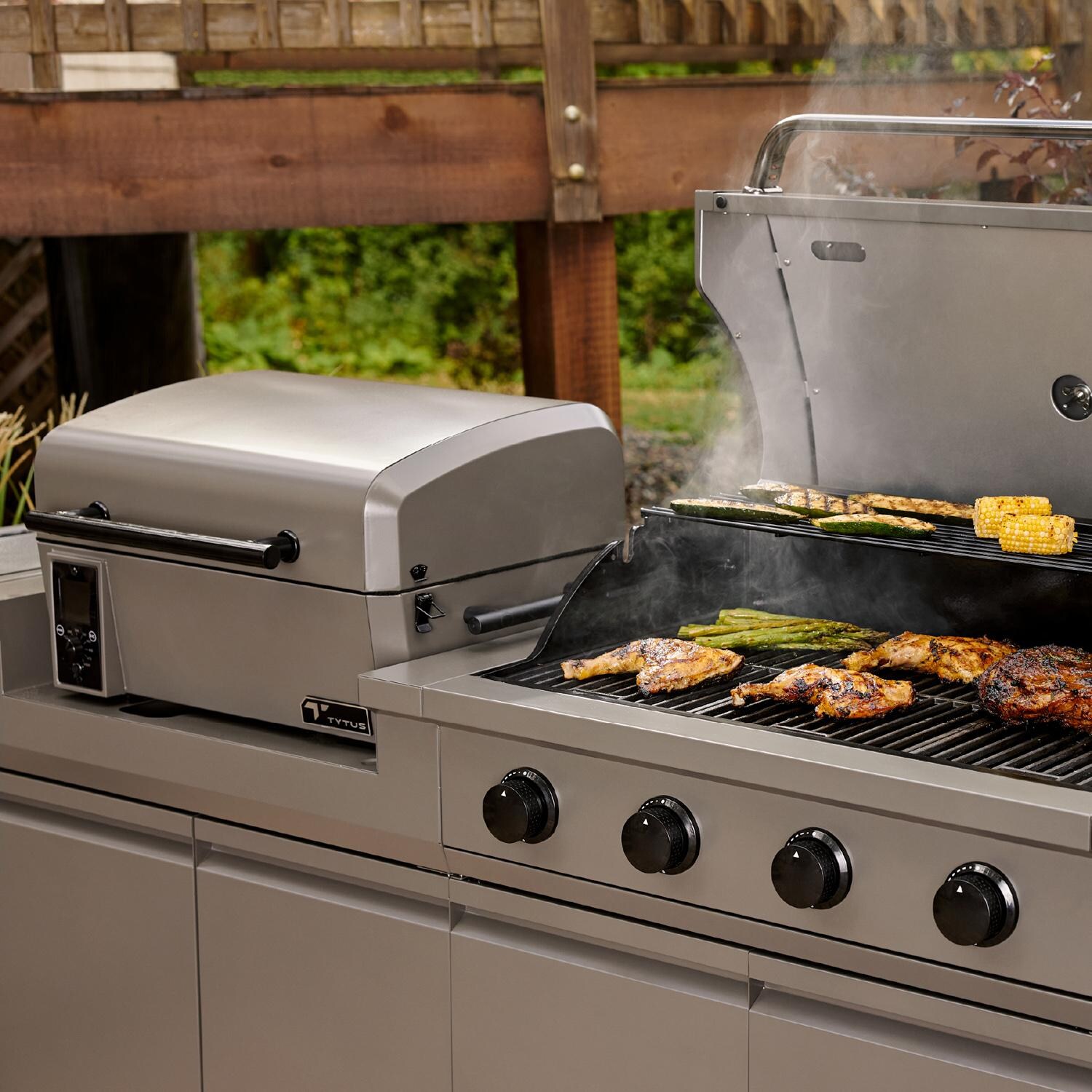TYTUS TDT-BUN-055 Modular Duo w/ 4-Burner Gas Grill & Pellet Grill - Cooking - Lifestyle thumbnail