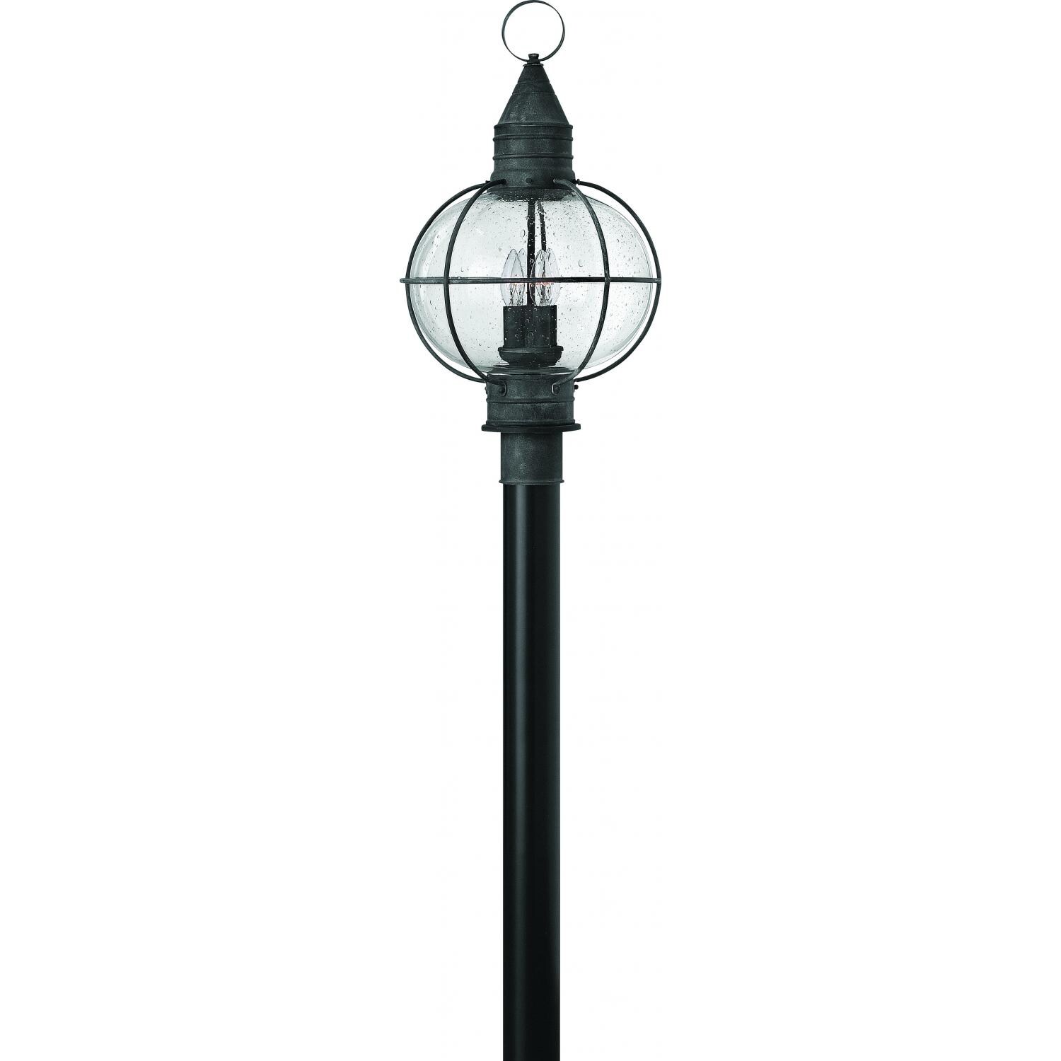 Hinkley Lighting Cape Cod Four Light 24-Inch Outdoor Post Light - Aged Zinc - 2201DZ