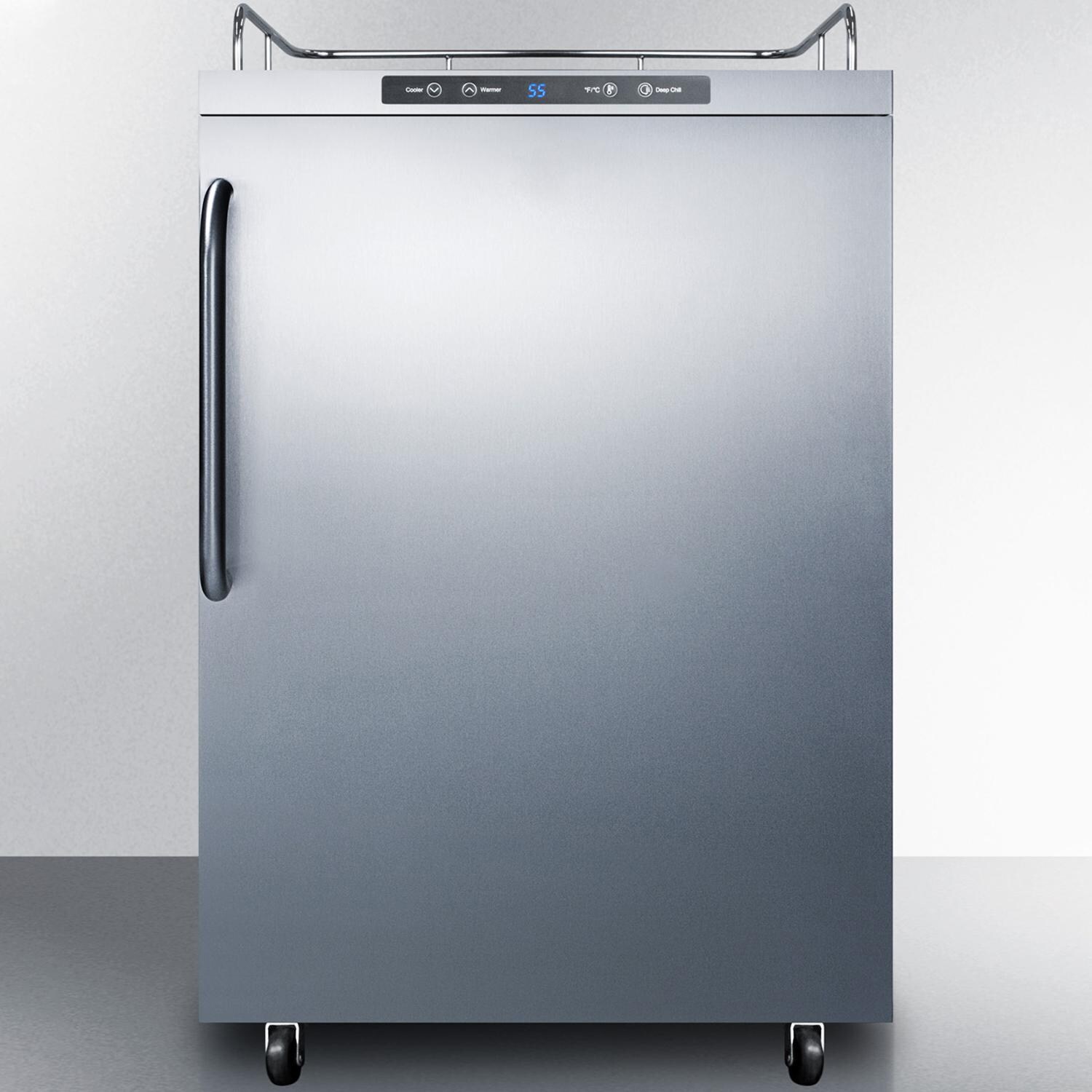 Summit Commercial SBC635MOS7NK 24-Inch 5.6 Cu. Ft. Outdoor Rated DIY Tap Beer Dispenser / Kegerator - Towel Bar Handle - Front thumbnail