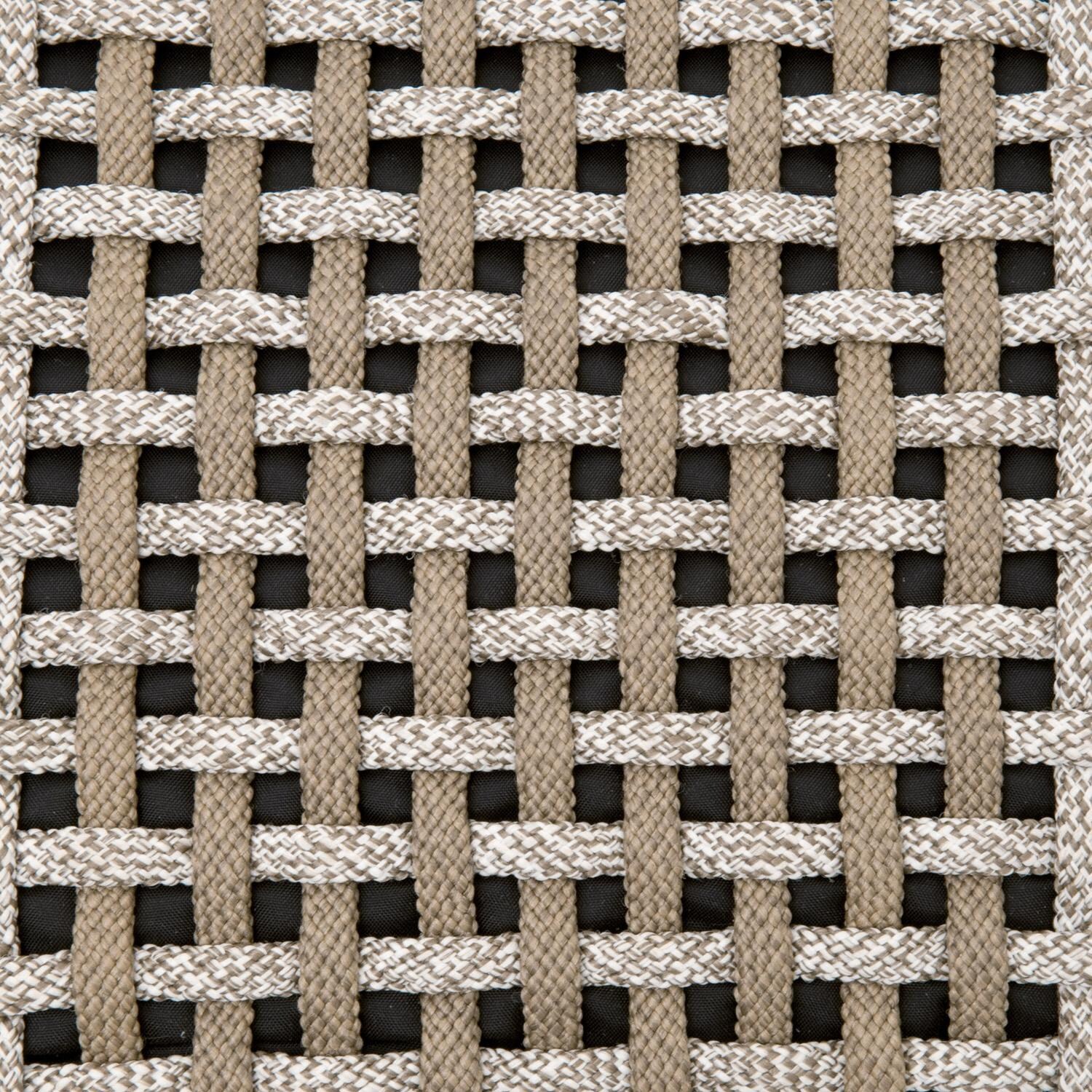 Lakeview Cocoa Way 86 1/2 Inch Taupe & White Woven Rope Accent Cube - Detail thumbnail