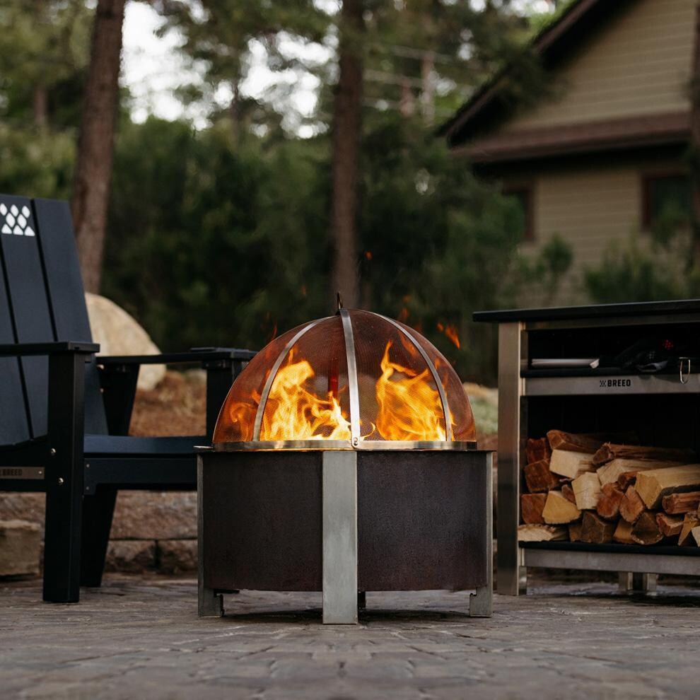 Breeo BR-SS24 X Series 24 Inch Stainless Steel Spark Screen - On the Patio - Lifestyle thumbnail