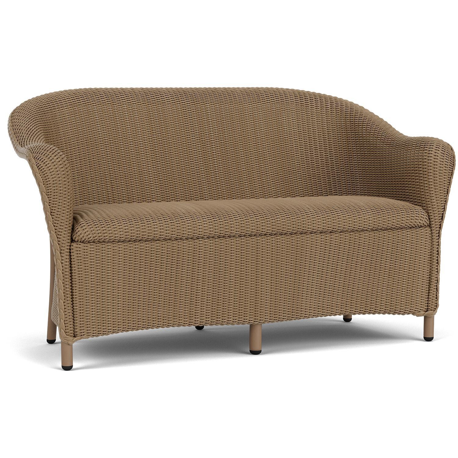 Lloyd Flanders Reflections Loveseat W/ Padded Seat in Fawn Finish - Angled thumbnail