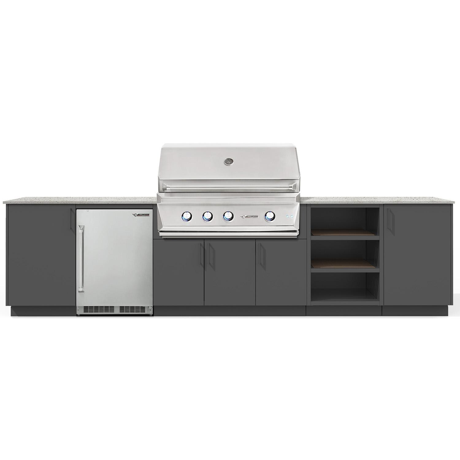 Urban Bonfire B-Taiga-42-TwinEagles-Keon-Anthracite Taiga 42 Outdoor Kitchen w/ Twin Eagles Propane Grill, Refrigerator, Keon Countertop & Anthracite Finish thumbnail