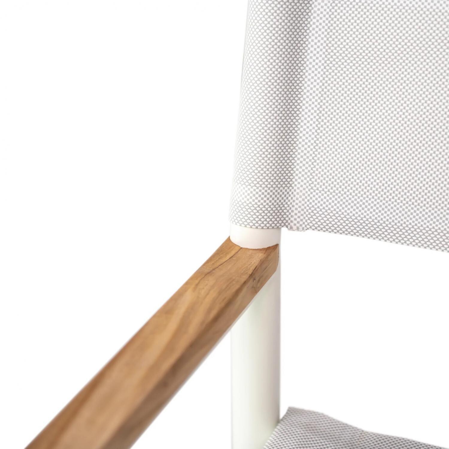 Teak + Table Barbados Director Chair in White - Detail thumbnail