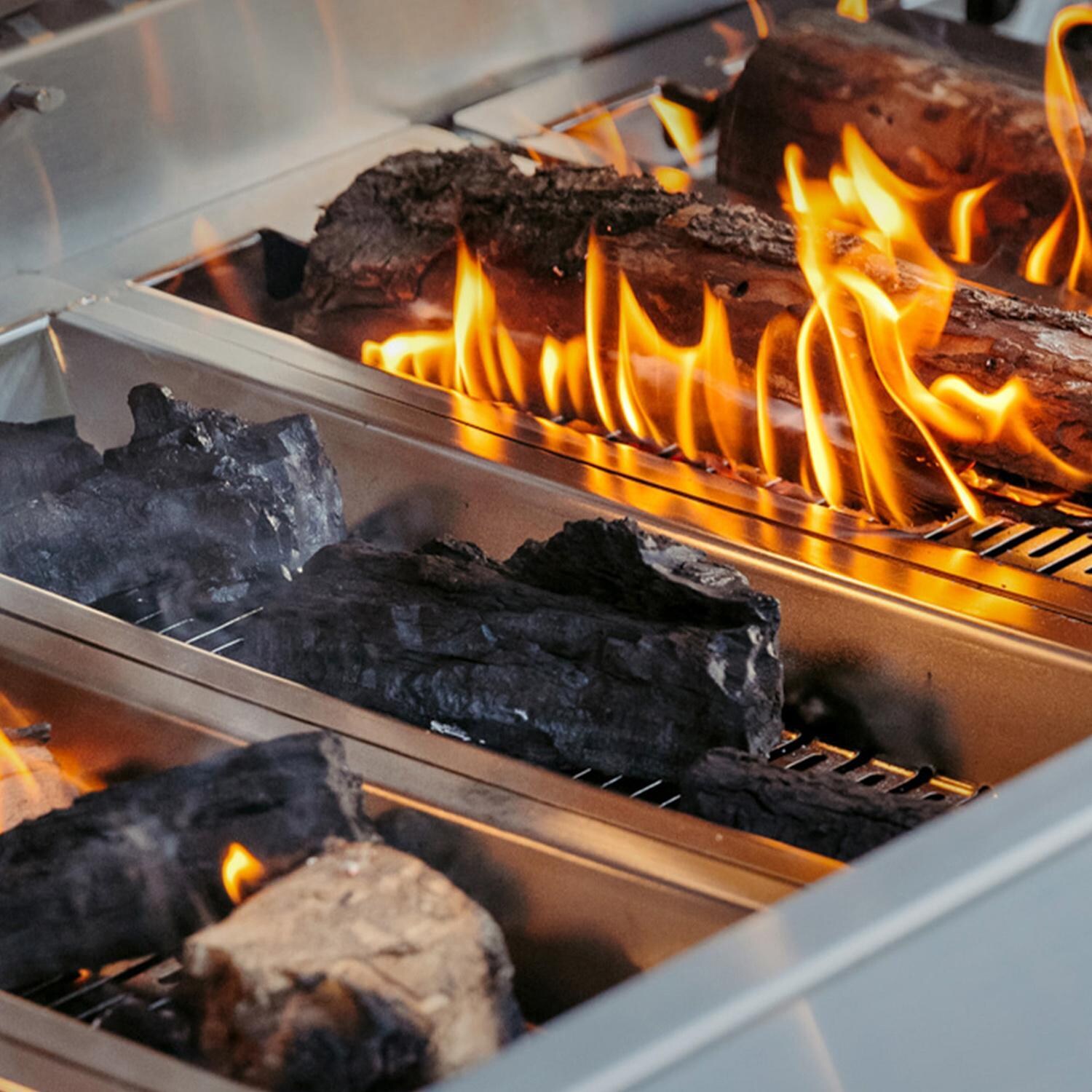 American Made Grills Muscle 36-Inch Freestanding Hybrid Grill MUSFS36-NG - Natural Gas - Using Wood - Lifestyle thumbnail