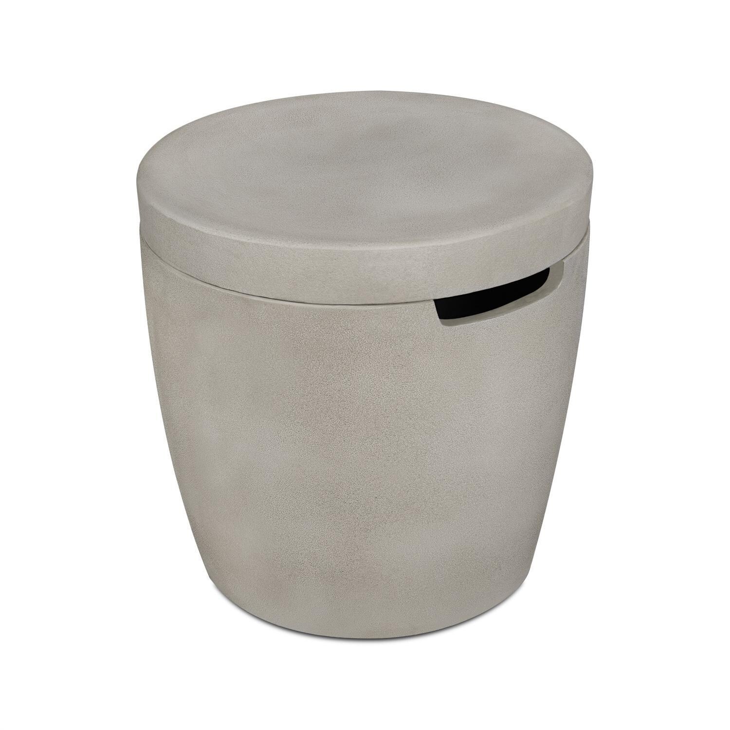 BBQGuys Signature 355-FOG Dustyview Propane Tank Cover - Fog - Top View - White Background thumbnail