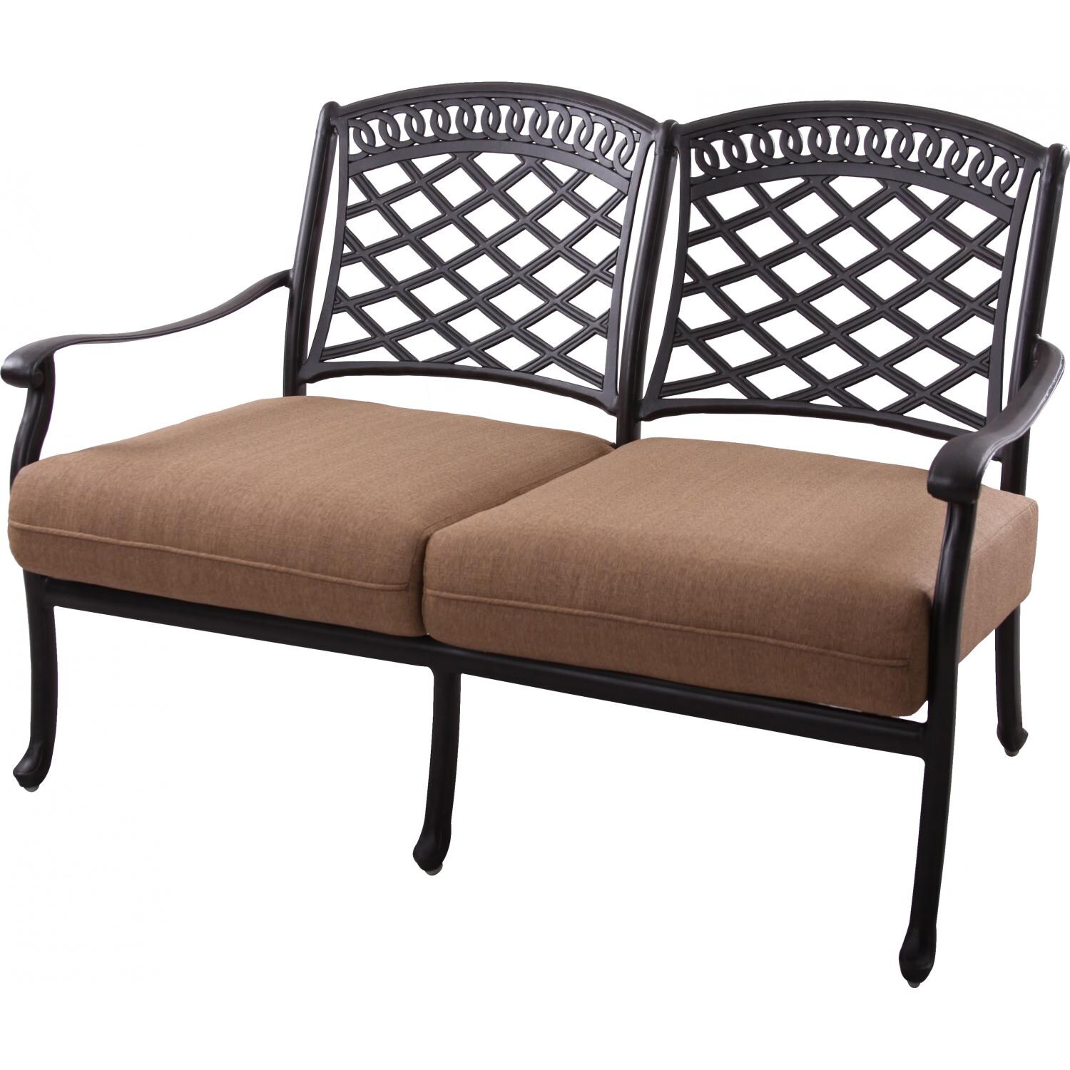 Darlee Sedona Cast Aluminum Patio Loveseat Antique Bronze BBQGuys