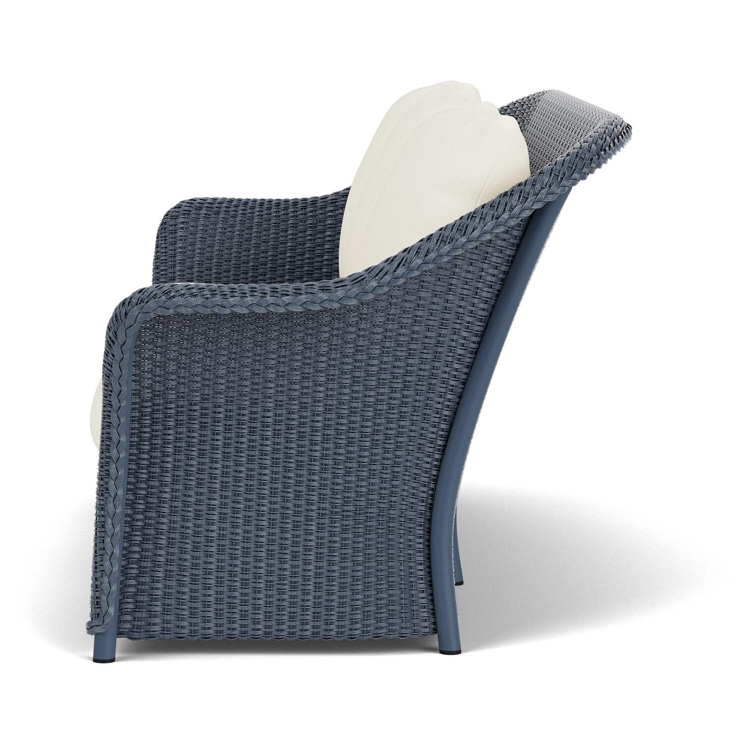 Lloyd Flanders Weekend Retreat Sofa in Denim Blue Finish W/ Sailcloth Salt Fabric - Side thumbnail