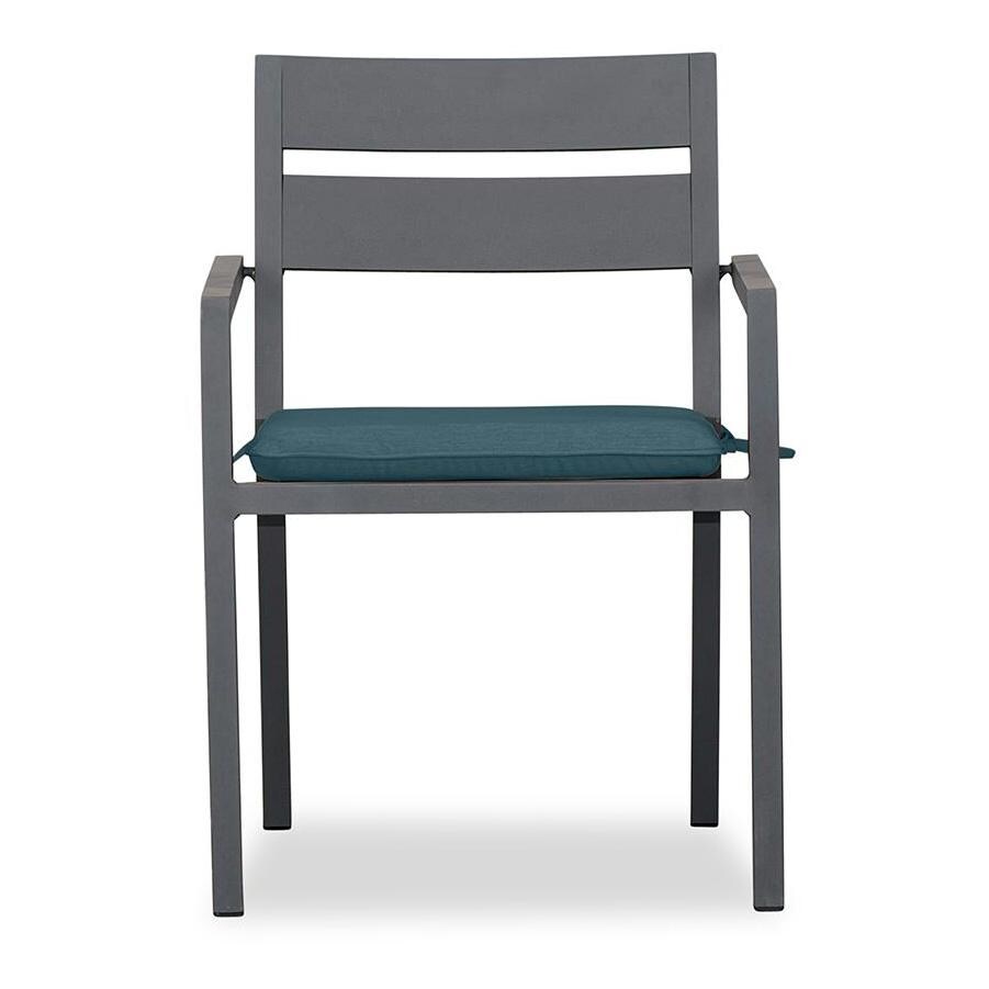 Calm Bay Aluminum Dining Arm Chair in Slate/Cast Lagoon by Lakeview Outdoor Designs - Front - White Background thumbnail