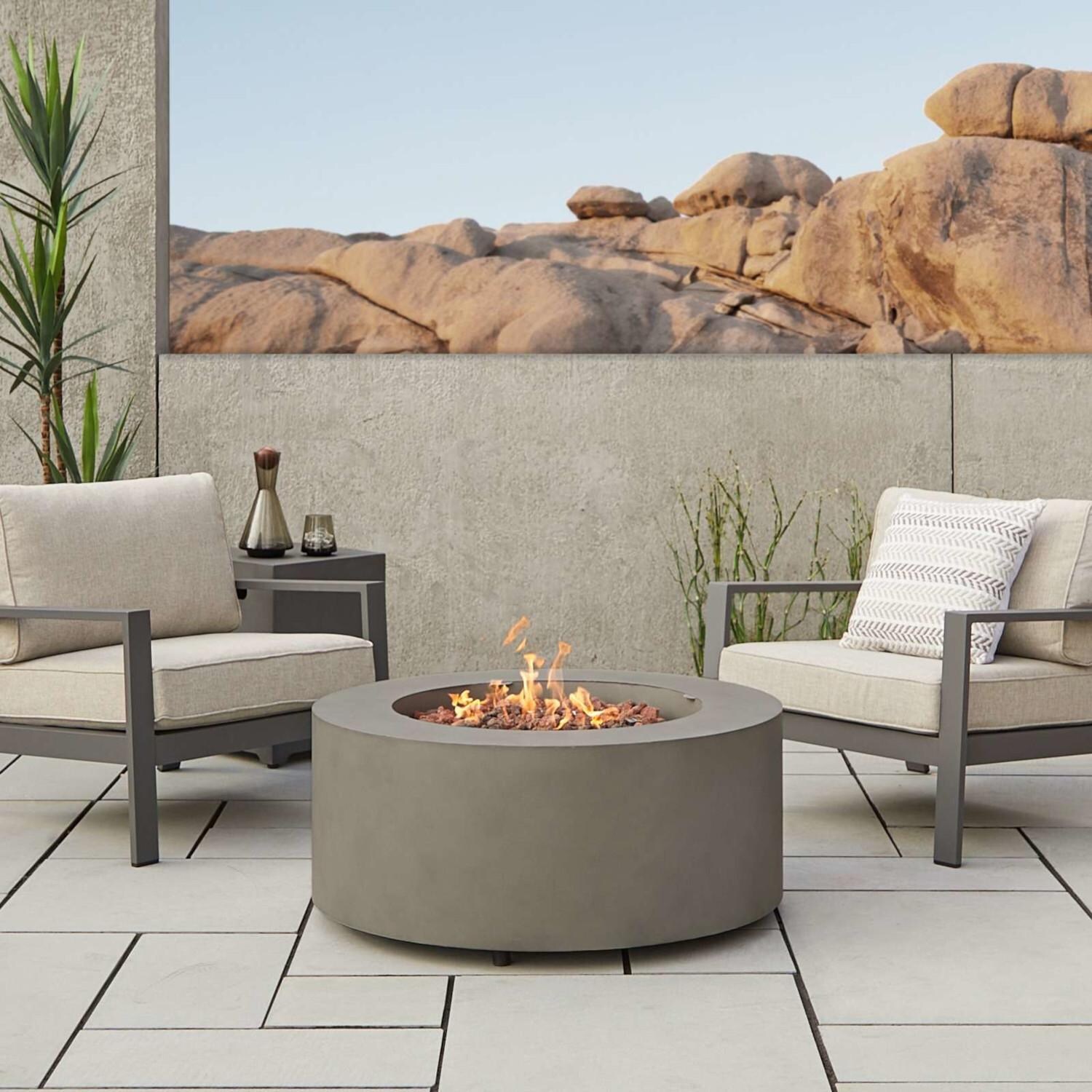 Lakeview SCC9815LPMGRY Elysian 36-Inch Round Propane Fire Table w/ NG Conversion Kit - Mist Gray thumbnail
