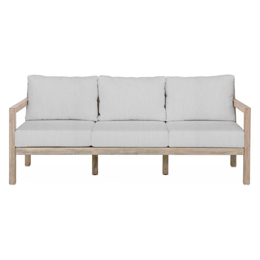 Teak + Table Monday Brushed Teak Patio Sofa in Granite - White Background thumbnail