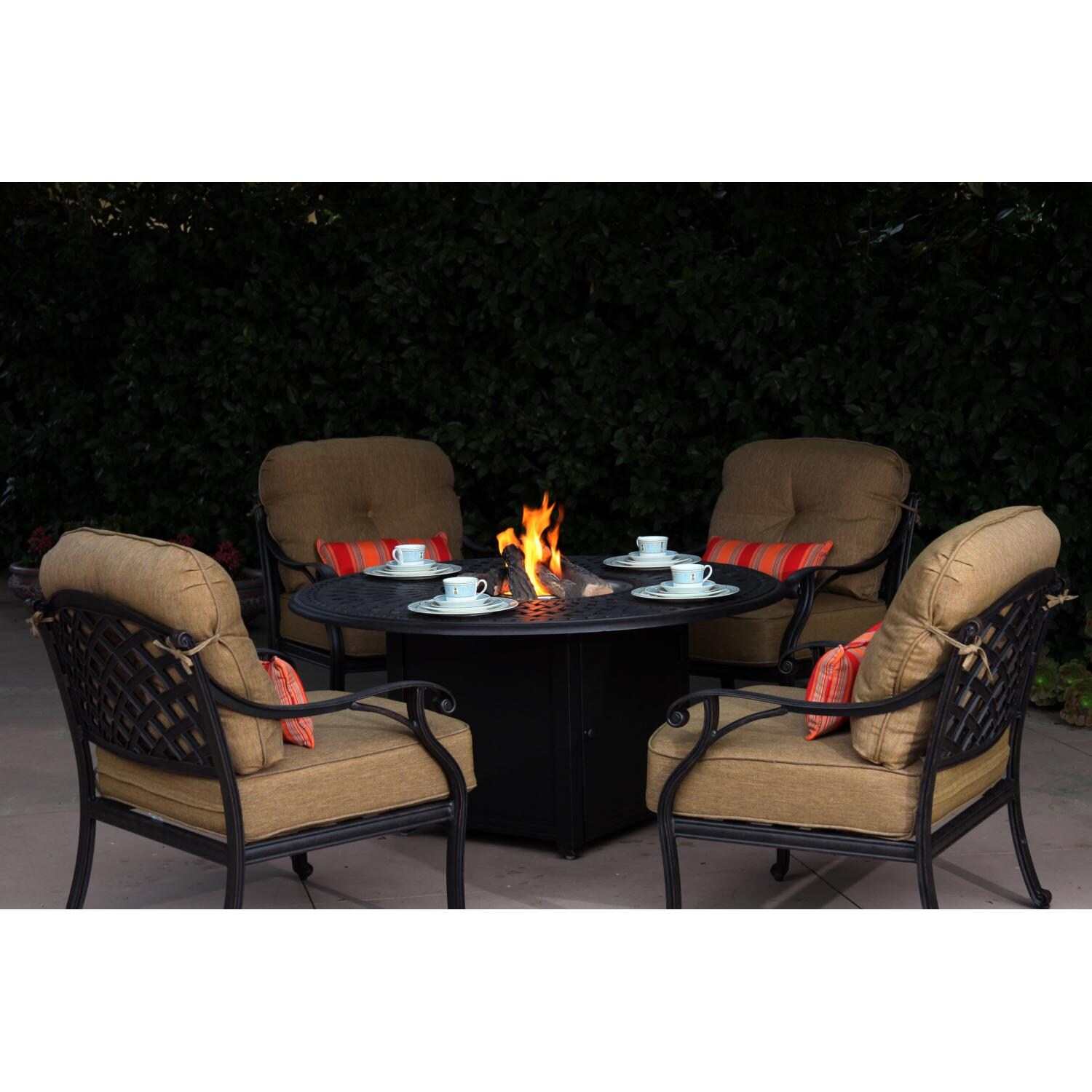 Darlee Nassau 4-Person Cast Aluminum Patio Conversation Set thumbnail