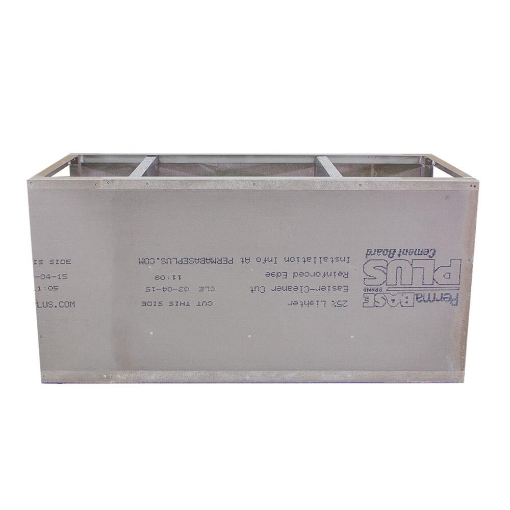 Grill Cabinet 72W X 35H Adjustable Easy Outdoor Kitchen Frame Kit With Cement Board By Grillnetics - Side View thumbnail